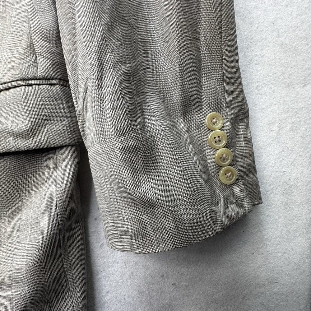 Ralph Lauren 100% Wool Blazer Mens 46R Made In Canada Grey Single Breasted Lined - Picture 9 of 12